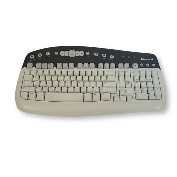 Microsoft Multimedia Keyboard 1.0a KB-0168 Wired. White/Gray/Black Pre-owned